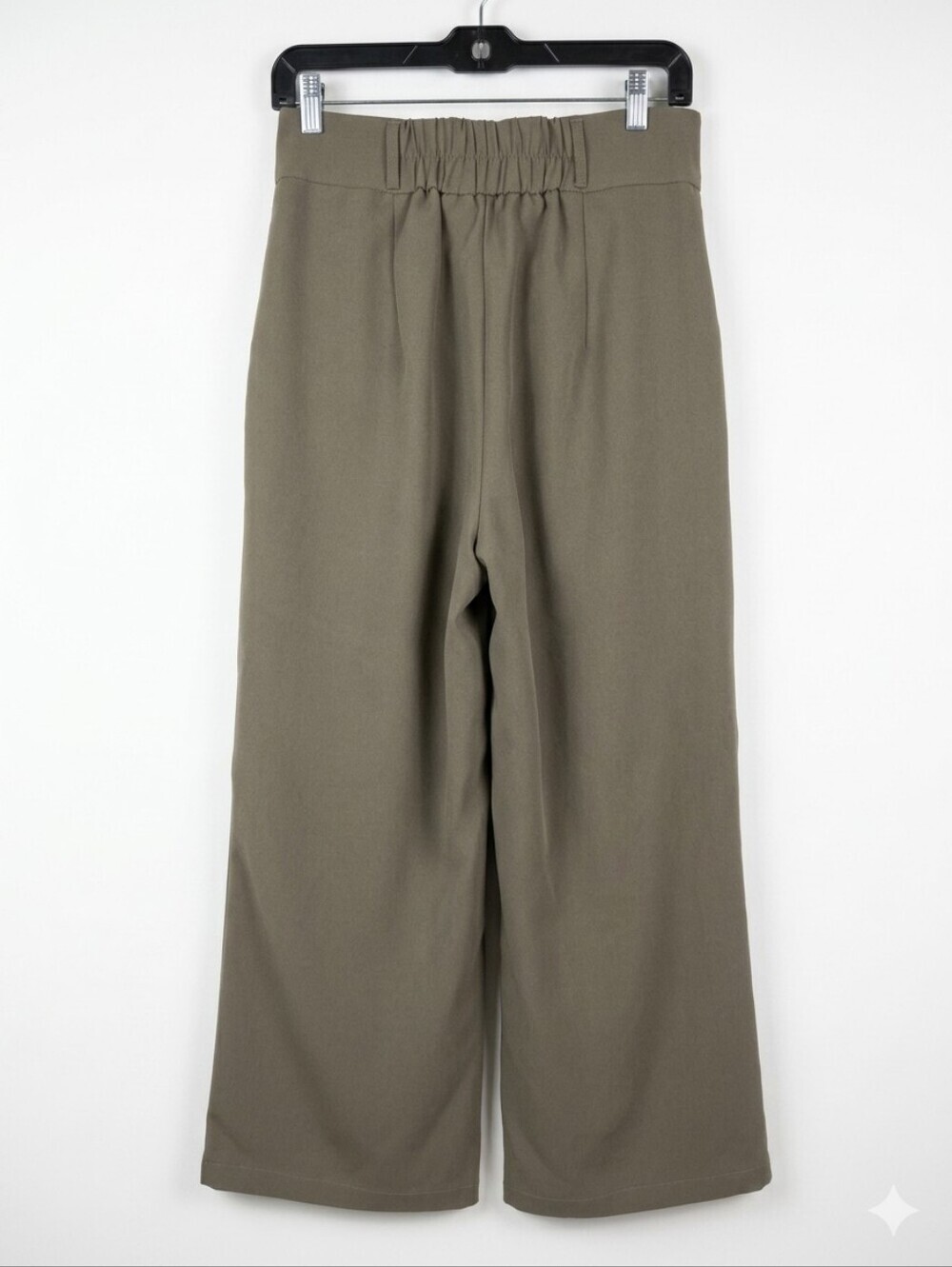 Pleated High-Rise Wide Leg Pants in Olive - Picture 2 of 12